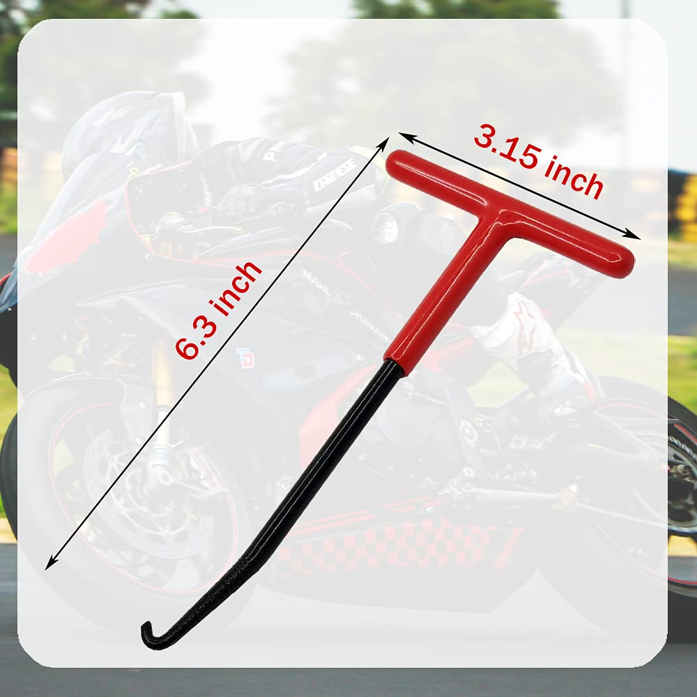 Motorcycle Exhaust Spring Hook, T Shaped Handle Exhaust Pipe Spring Puller Installer Hooks Tool With Rubber Coating For Motorcycle Vehicle Springs Removal, Installation, Adjustment (1Pcs)