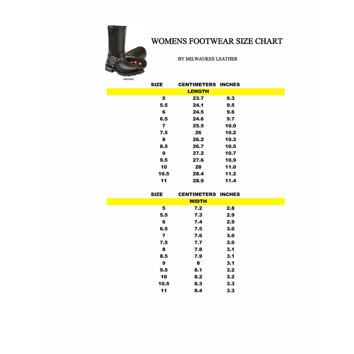 Milwaukee Leather Women's Black Leather 11" Classic Harness Motorcycle Boots, Size 5, Model MBL9360