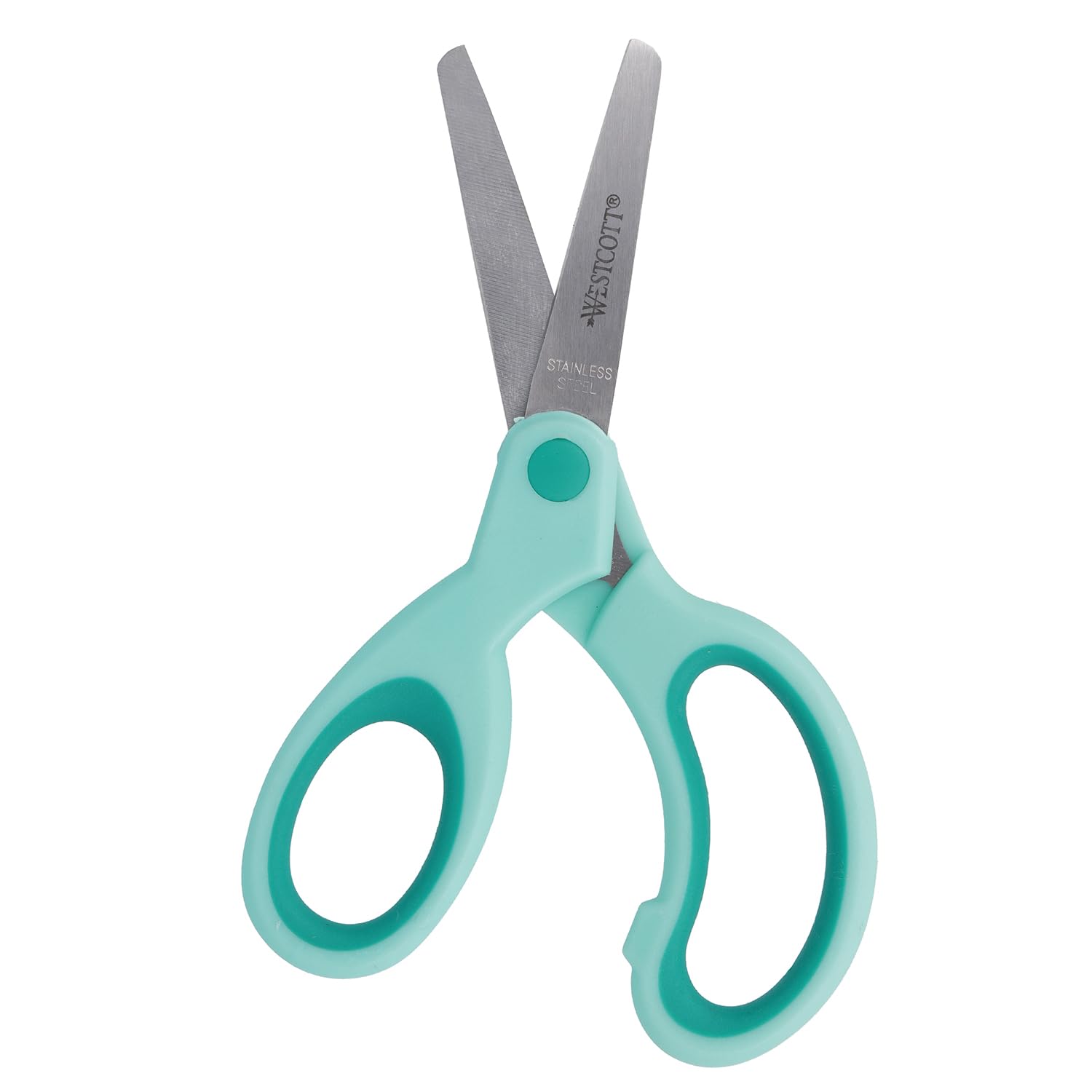 Westcott E-21586 00 Softgrip Kids Scissor Lefty, Blunt Tip, 513 Cm, Turquiose - Turquoise