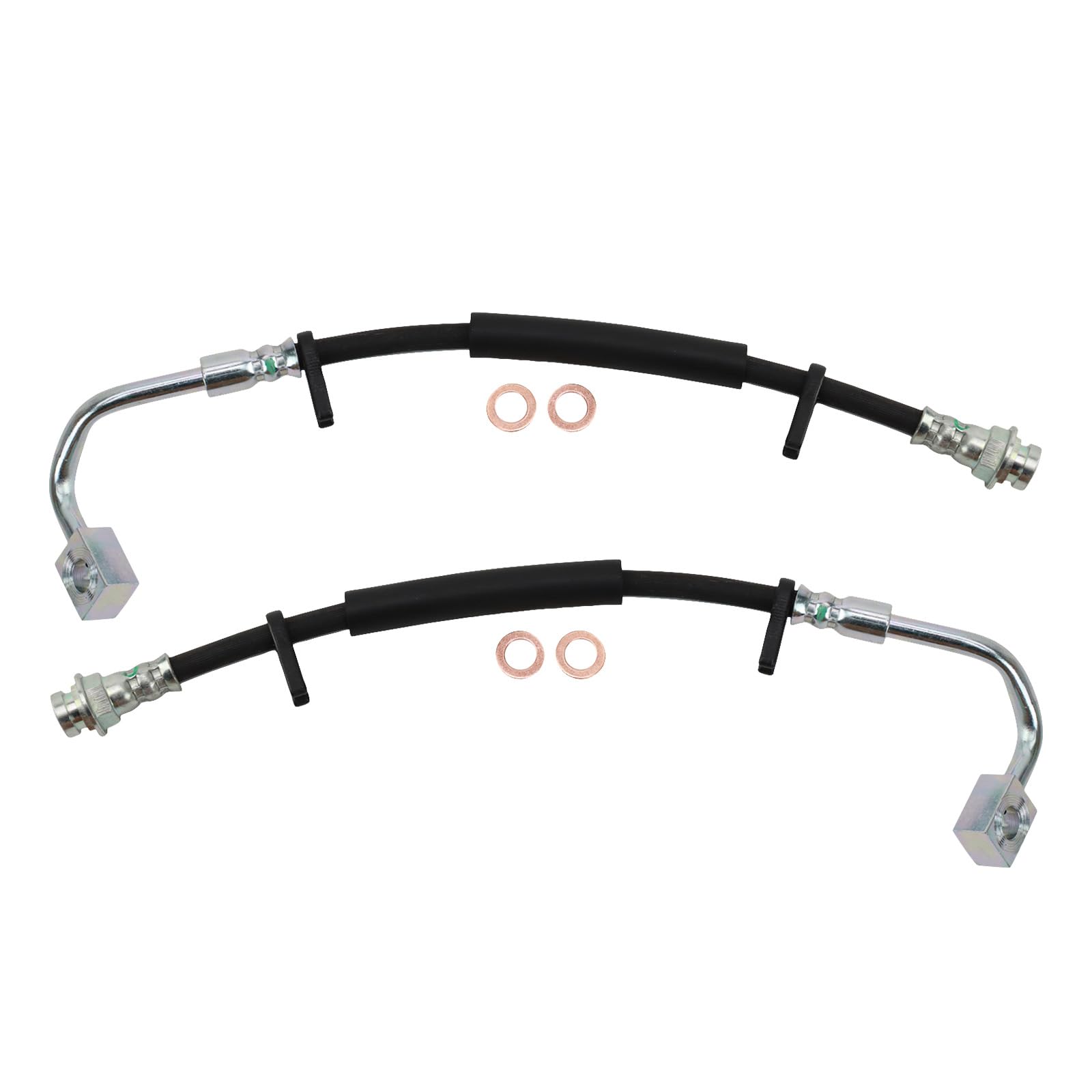 Trq Rear Brake Hose Set Compatible With 2011-2016 Chrysler Town Country Dodge Grand Caravan 2012-2015 Ram C/V 2011-2014 Volkswag