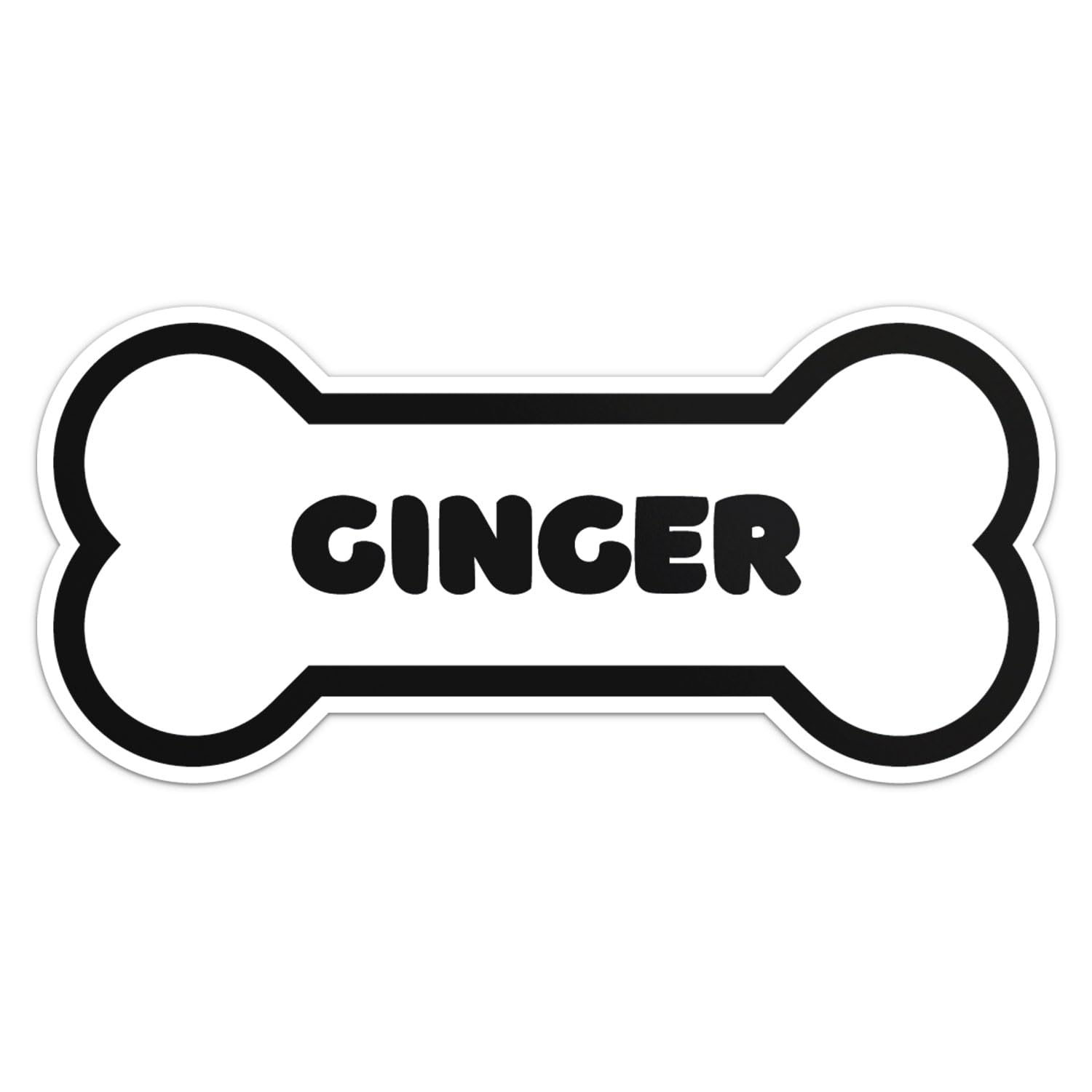 Ginger Dog Name Sticker - Waterproof Vinyl Decal For Car Bumper, Laptop, Water Bottle, Wall, And Window, Size - 6'' Longer Side