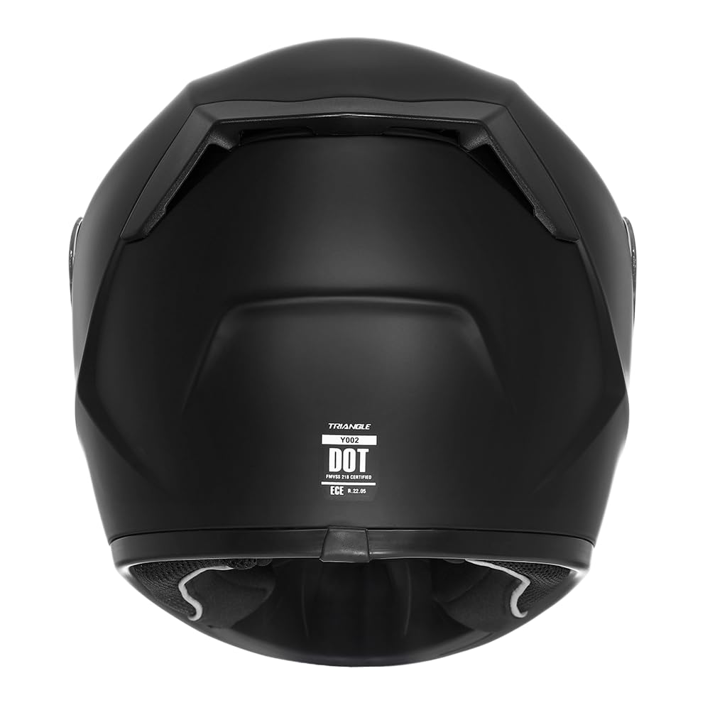 TRIANGLE Youth Kids Full Face Helmet Motorcycle Offroad Street Bike Lightweight with 2 Visors DOT Approved (Matte Black, Large)