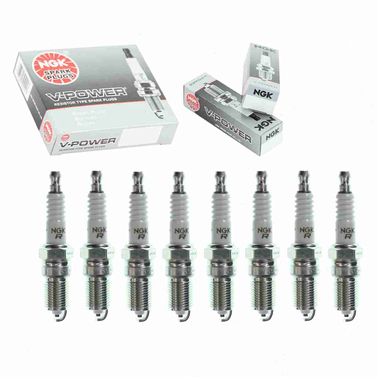 8 pc NGK V-Power Spark Plugs compatible with Mazda B2300 2.3L L4 1994-1997