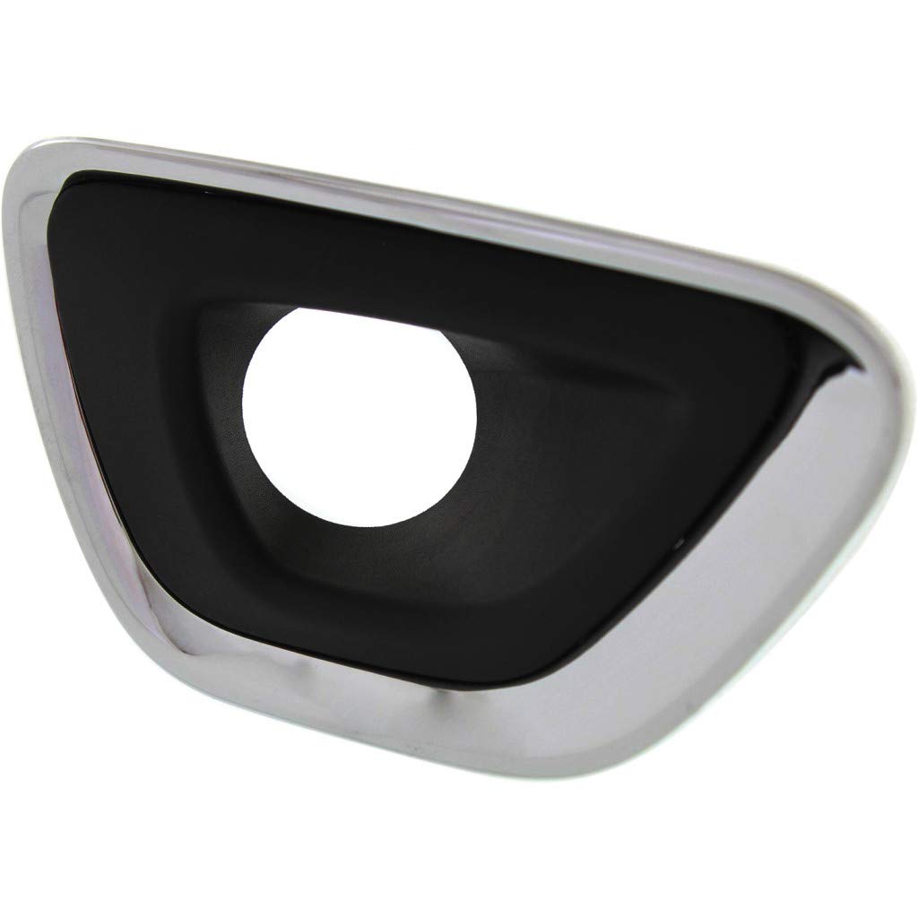 Replacement For Jeep Grand Cherokee Fog Light Cover 2014 2015 2016 Passenger Side | Black & Chrome | w/Chrome Trim | DOT/SAE Com