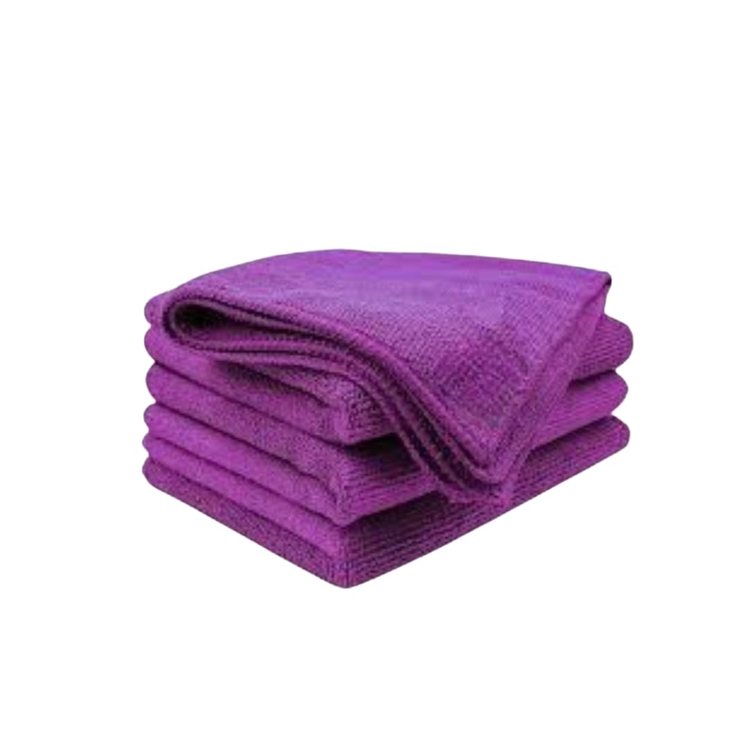 Embuer Microfiber Cloth  4 pcs  40x40 cms  350 GSM Purple! Thick Lint & StreakFree Multipurpose Cloths  Automotive Microfib