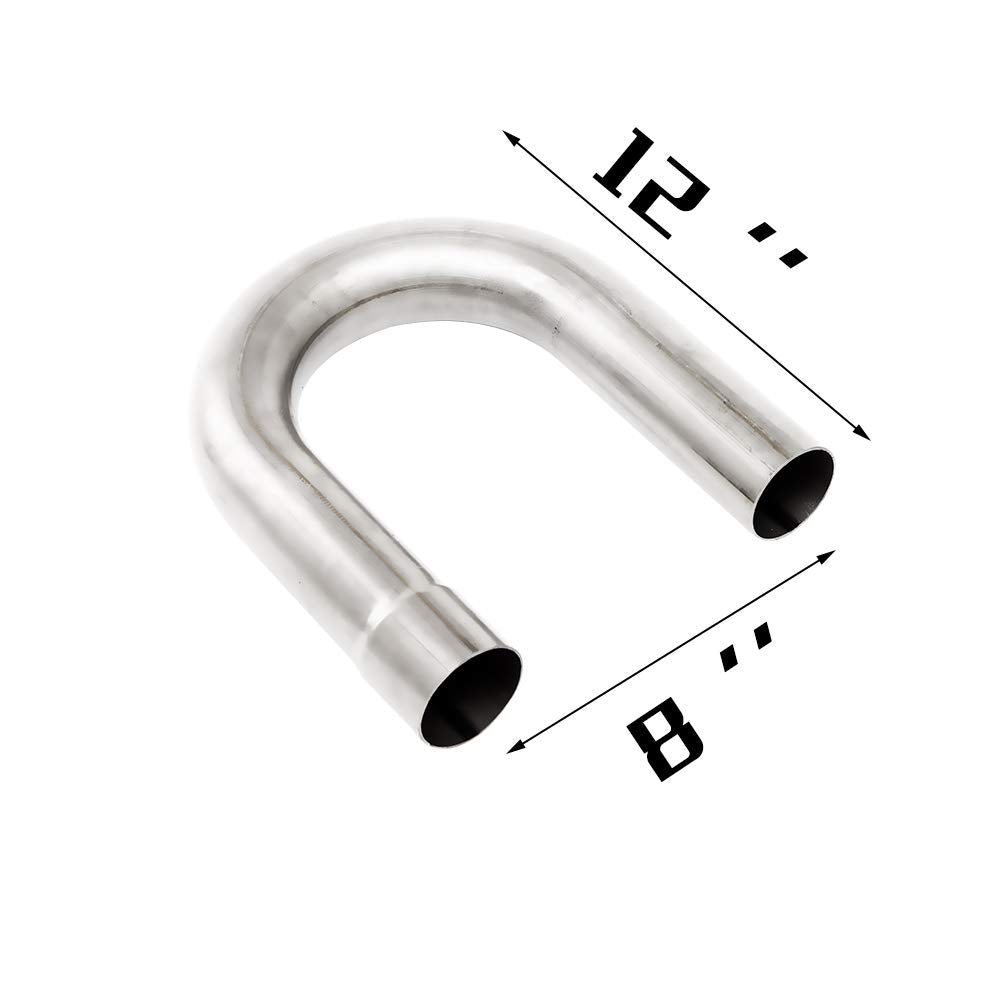 2'' Mild Steel Custom Exhaust Kit Tubing Mandrel Bend Pipe Straight & U-Bend Universal 8Pcs