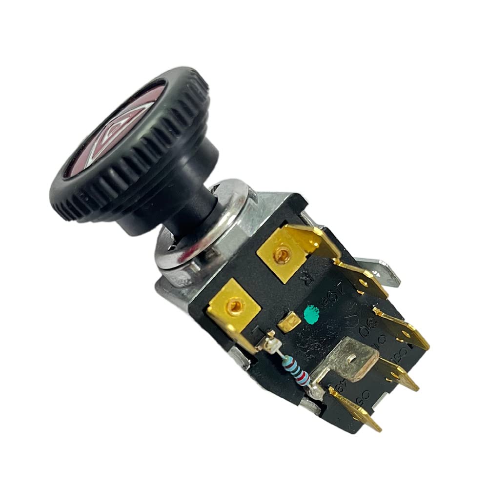 DASPARTS Hazard Warning Light Switch for VW Beetle, Karmann Ghia, T2 Bay, Type 3 - Model 211953235A, Fits 1968-1979