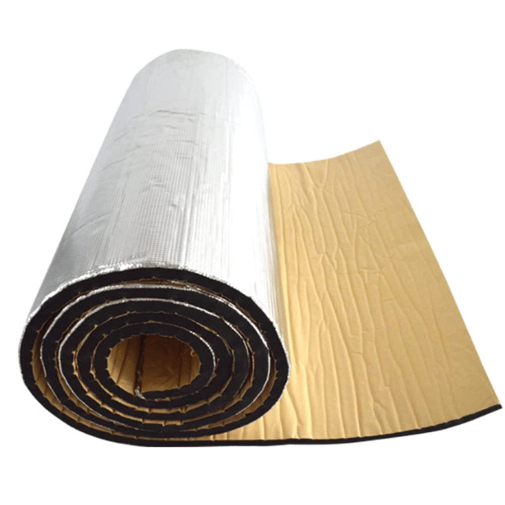 Car Heat Sound Deadening Insulation Mat, 394Mil 10.76Sqft Sound Deadener & Heat Insulation Pad For Auto Hood Engine Roof Door And Trunk - 40 Inch X 40 Inch, Aluminum Foil Finish