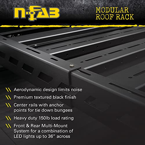 N-Fab Modular Roof Rack For Toyota 4Runner | Aluminum, Textured Black, Aerodynamic Design | T102Mrf | Fits 2010-2023 Toyota 4Run