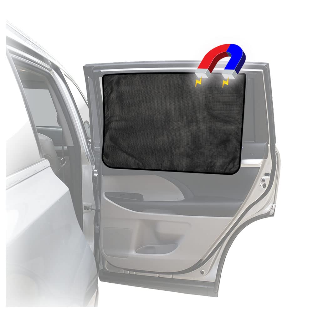 ggomaART Car Side Window Sun Shade - Universal Reversible Magnetic Curtain for Baby and Kids with Sun Protection Block Damage fr