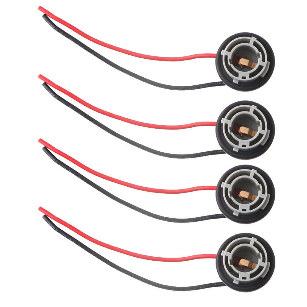 Qasim 1156 Led Bulbs Sockets Ba15S P21W Wiring Harness Adapter For Turn Signal Lights Backup Lights Time Running Lamps-4Packs