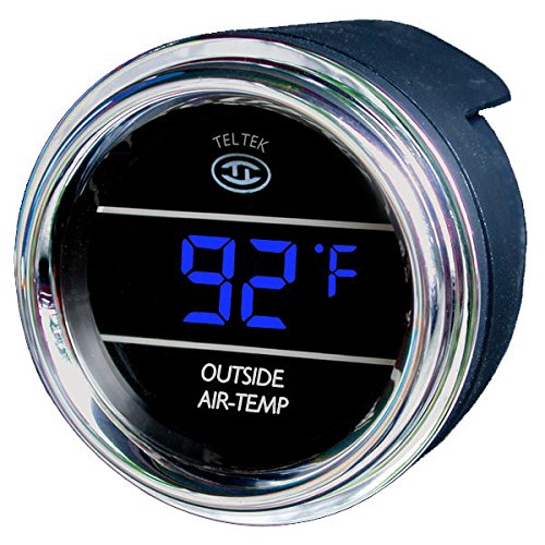 Teltek USA Auto Thermometer Gauge for Kenworth 2006+ - Bezel: Chrome - LED Color: Blue