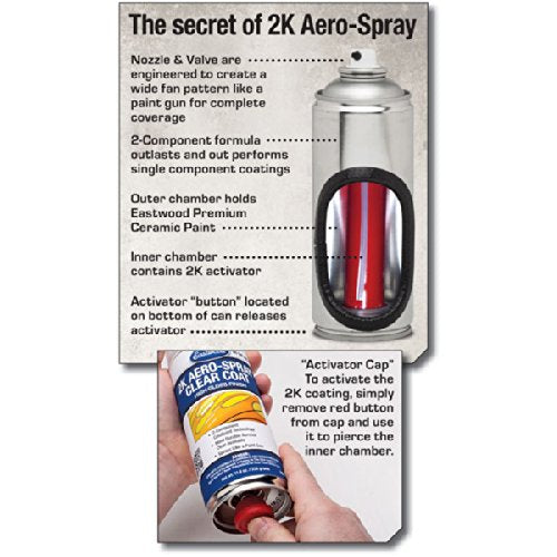 Eastwood 2K Epoxy Gray Primer, 13.3 oz, Durable Direct to Metal, Model 14149Z, Ideal for Car Body Filler & Fiberglass, Gray