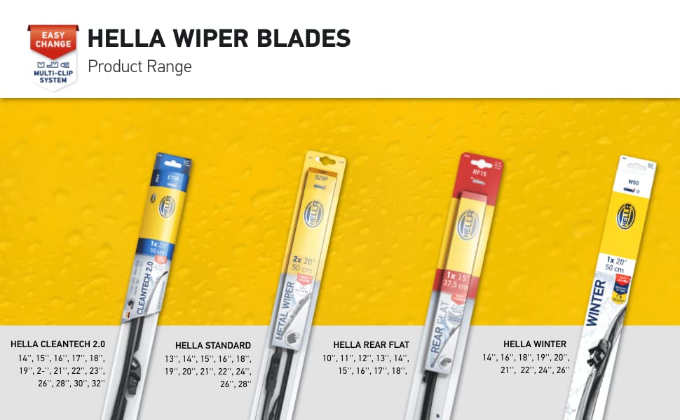 Hella Oe Quality 28 Inch All Seasons Nano-Coated Rubber Cleantech Wiper Blade (Single Blade) Fits Select Bmw Chevrolet Chrysler