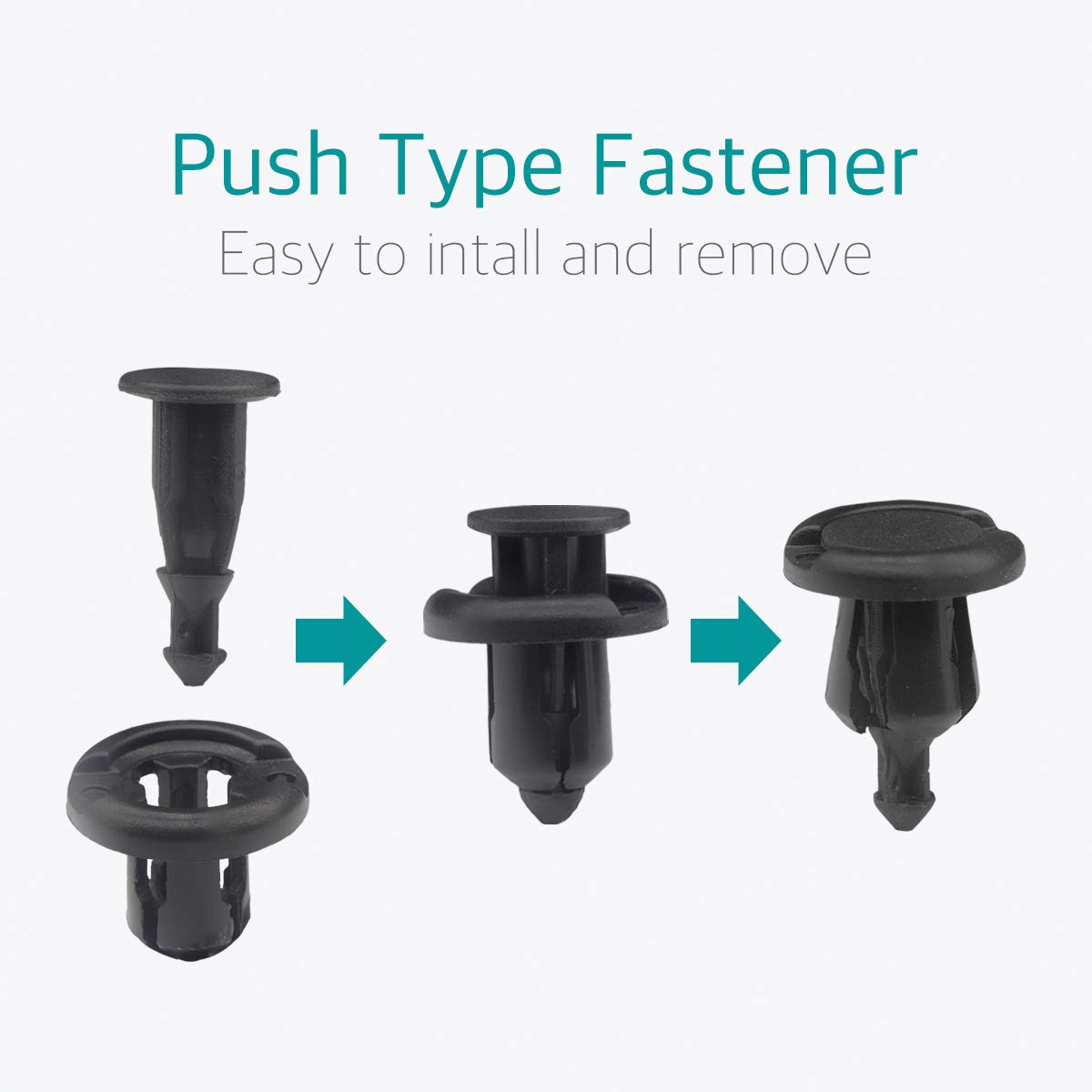 Lantee 10Mm 100 Pcs Push-Type Nylon Bumper Fender Flare Fastener Rivet Retainer Clips For Honda & Acura 91503-Sz3-003