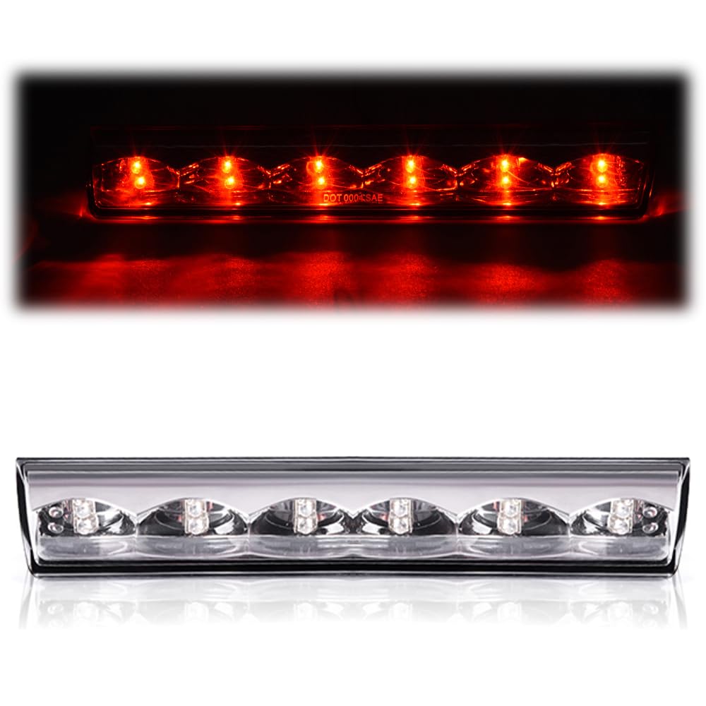 Cheda Third 3D Brake Lights, Compatible With Red Lens Clear Housing, Chrome Lens Clear Housing Led Bar Tail Cargo Lamp, At-Led-3