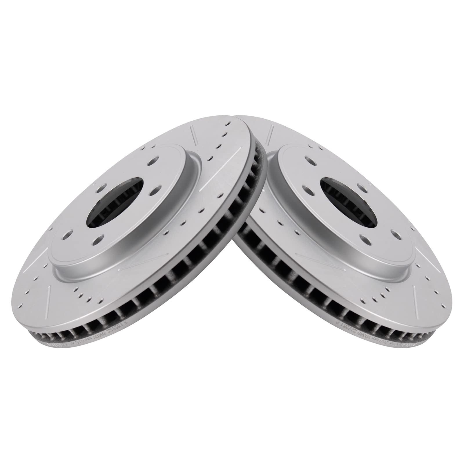 Trq Front Performance Brake Rotors Set Premium G-Coated Compatible With 2011-2022 Nissan Leaf 2013-2021 Nv200