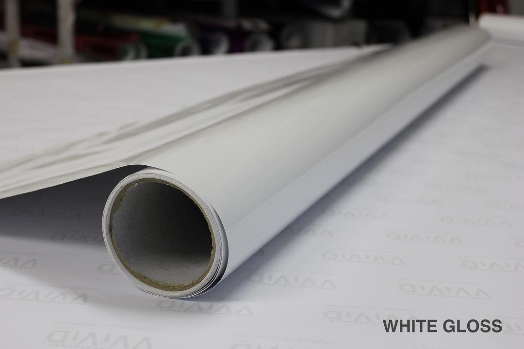 White Gloss 5 Feet X 1 Foot Vinyl Wrap Roll With Air Release Technology