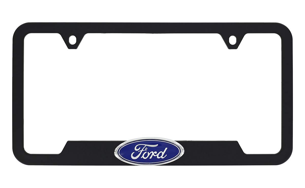 Ford 3D Badge Logo Black Abs Plastic License Plate Frame Holder 2 Hole