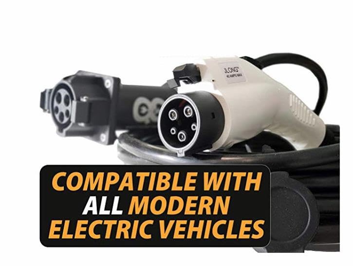 Besenergy Ev Charger Extension Cable 32Amp 20Ft Charging Cord For Electric Vehicle 220V-240V Compatible All Sae J1772 Chargers
