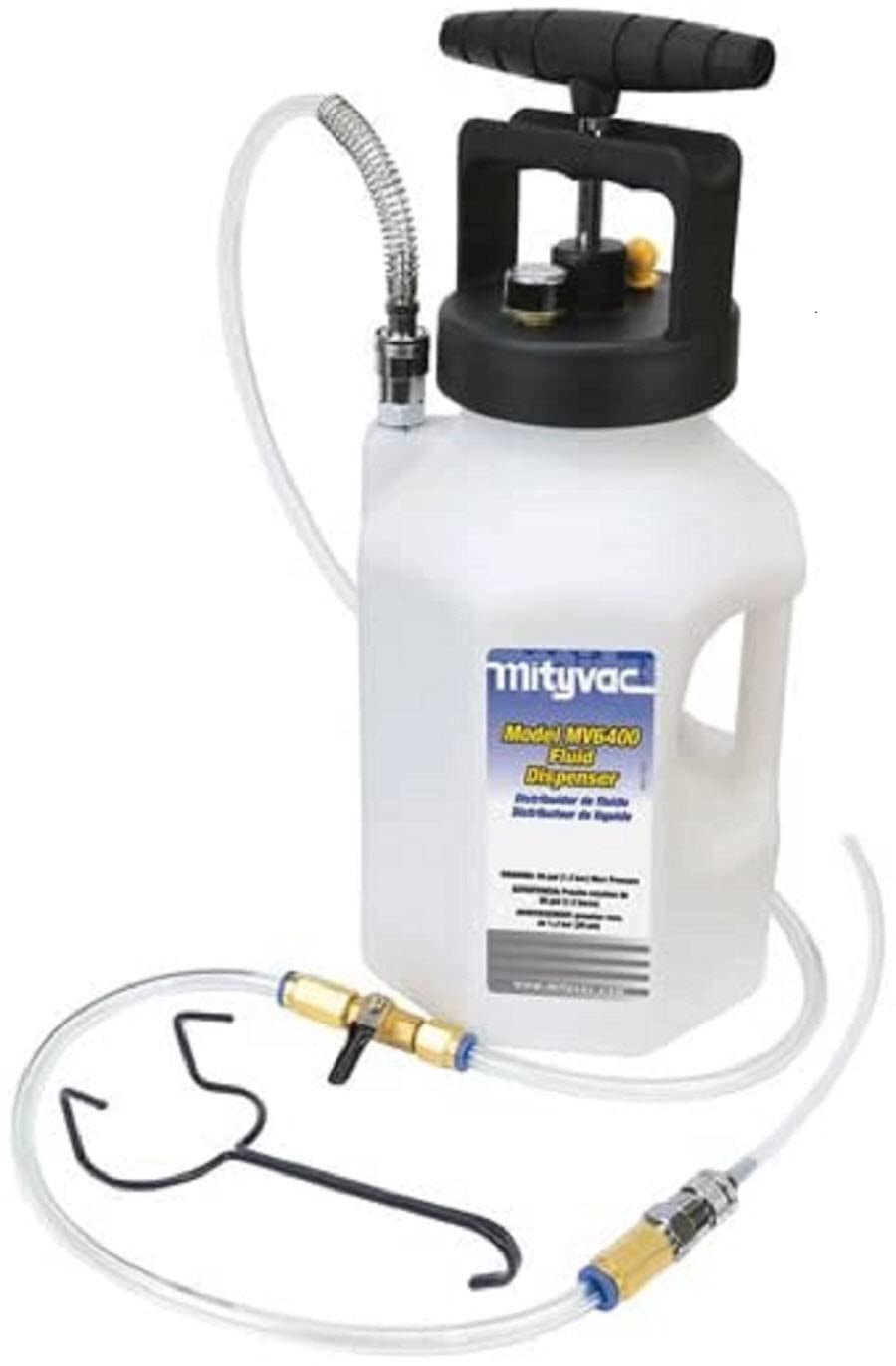 Mityvac MV6400 Fluid Dispensing System for Filling or Topping Fluids, 1.2 Gallon Reservoir, Manual Pump, Pressure Gauge and Reli
