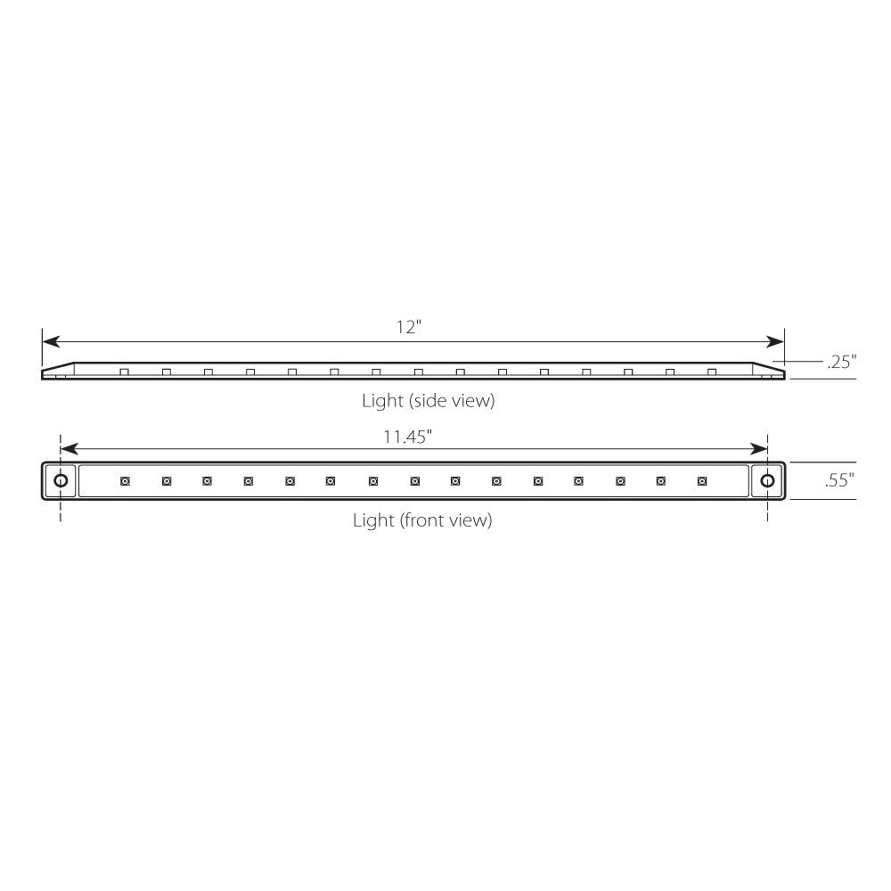Grand General 76316 Red 12'' Ultra Thin Surface Mount 15-Led Marker And Clearance Sealed Light Bar With Clear Lens