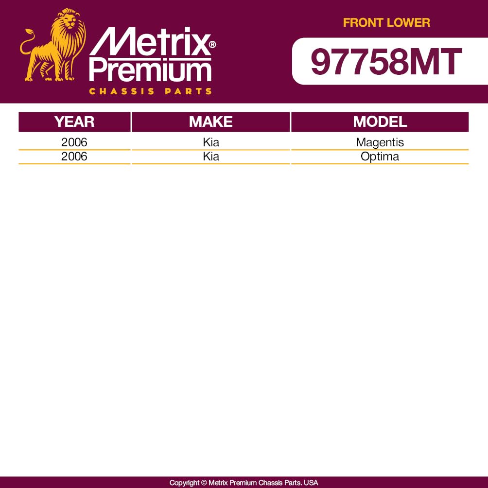 Metrix Premium Chassis Parts - 4 Pc Front Lower Control Arm & Front Lower Ball Joint Kit Fits 2006 Kia Magentis, 2006 Kia Optima