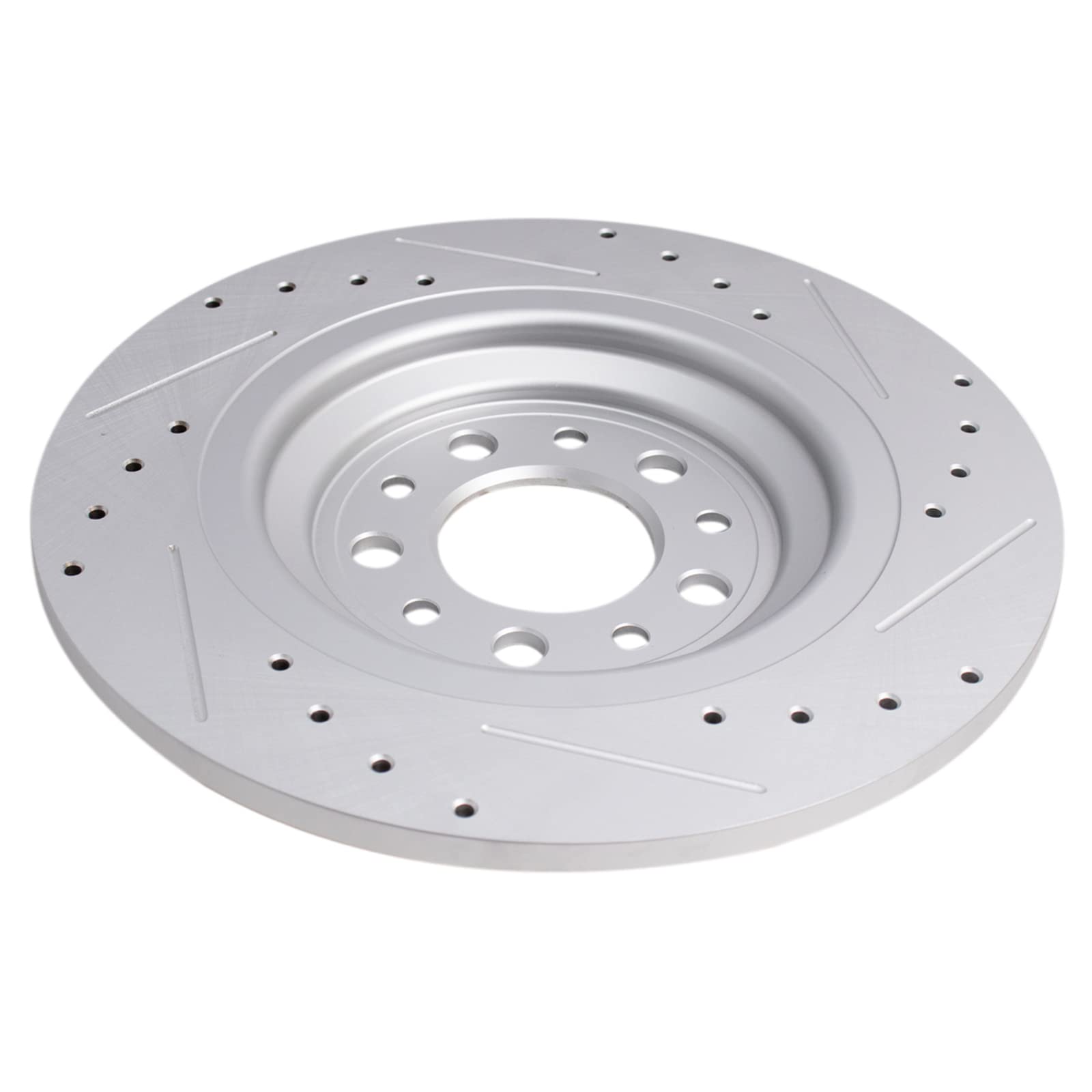 Trq Rear Performance Brake Rotors Set Premium G-Coated Cross Drilled & Slotted Compatible With 2014-2023 Jeep Cherokee