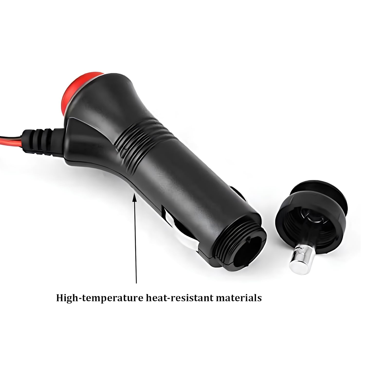 Universal Motorcycle Truck Car Cigarette Lighter Power Plug Cable Adapter Male Lighter With Switch Button Built-In 12V-24V 5A (1