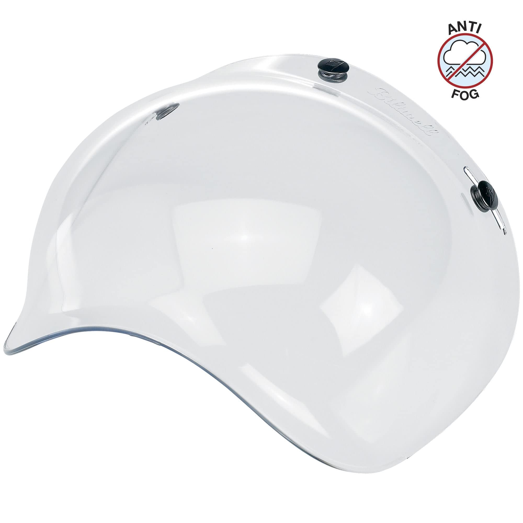 Biltwell Bubble Shield Clear - Anti-Fog, Scratch Resistant, UV Resistant, Medium, Polycarbonate Thermoplastic