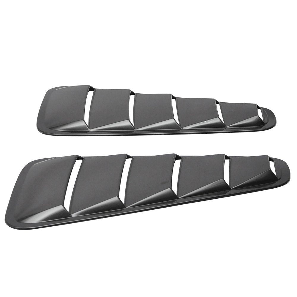 Ikon Motorsports, Window Delete Panels Compatible With 2005-2009 Ford Mustang V6, Factory Style Unpainted Pp Sun Rain Shade Guar