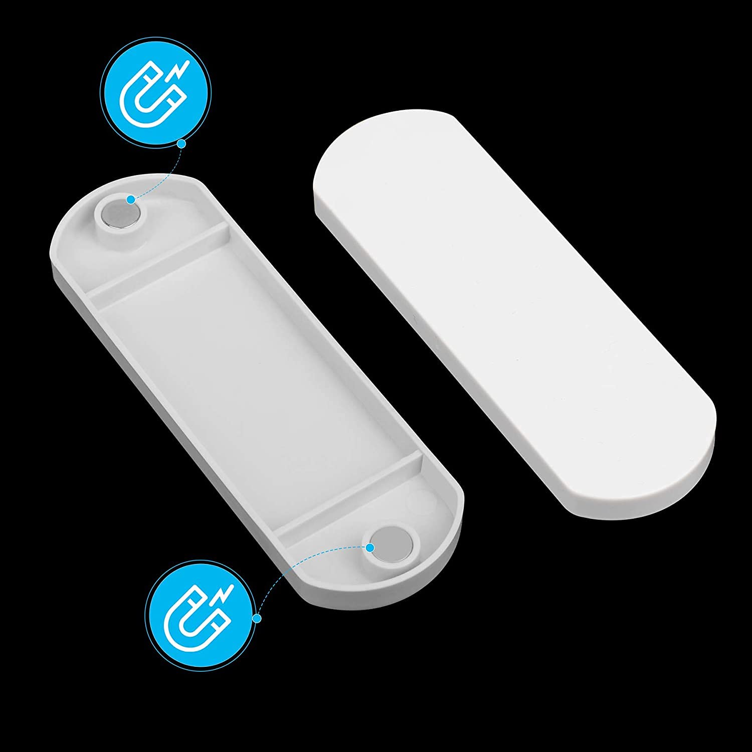 YeeBeny Magnetic Light Switch Guards for Flat Toggle Switches, 8 Pack, White, Model 210616-08, Ideal for Sabbath, Home & Office
