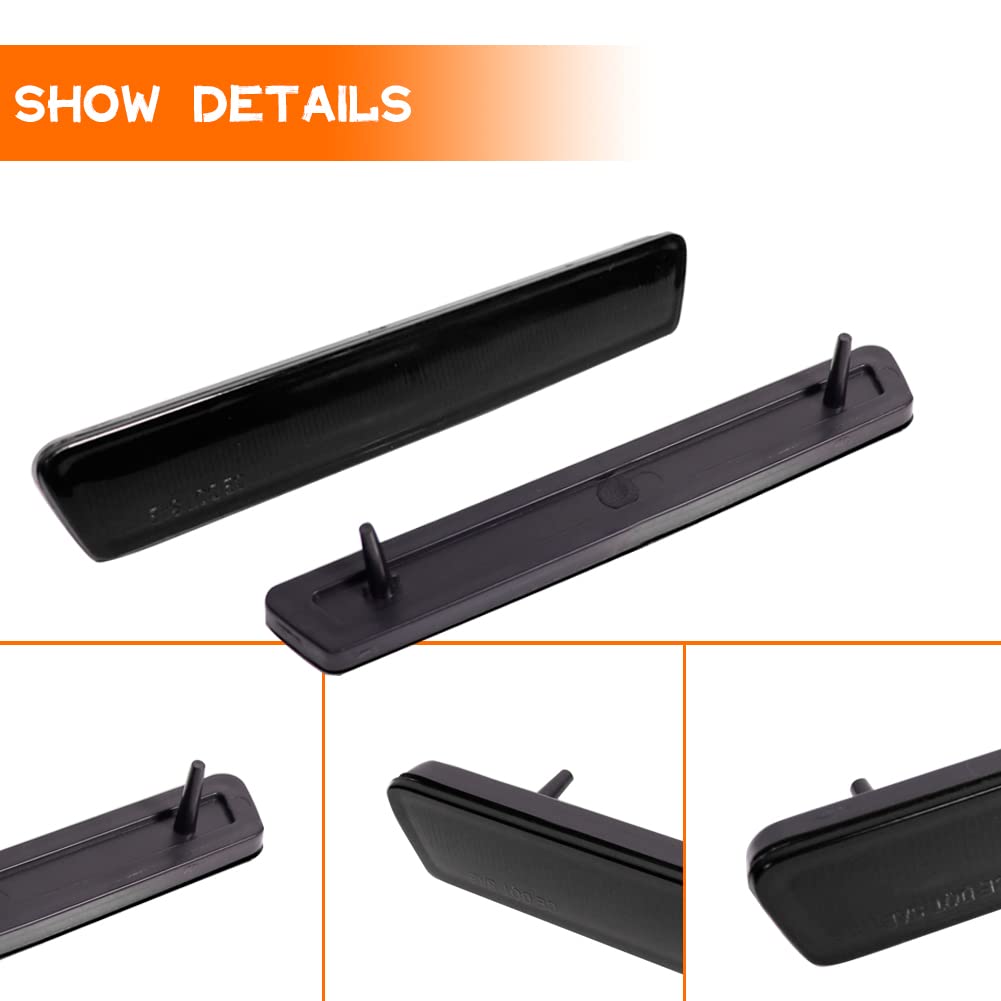 Tonsya Rear Bumper Reflectors for 1999-2004 Mustang, Smoked Lens, Model To-RB-247BH-Black