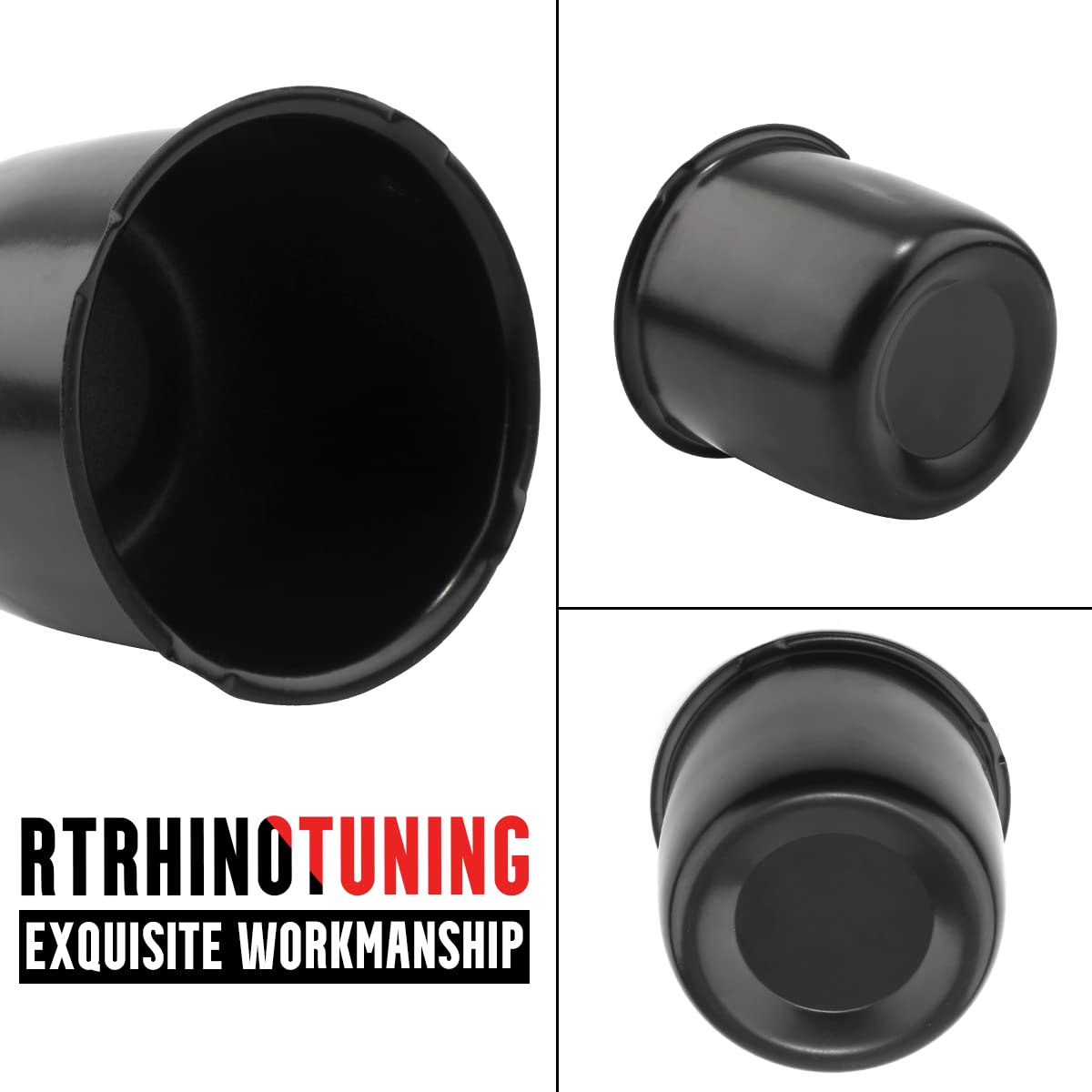 Rtrhinotuning 4Pcs 3.31 84Mm Push Through Center Caps Wheel Center Caps For Truck Trailer Wheel Rim, 3.31 Hub, 3.03 H Matt Black Hub Caps
