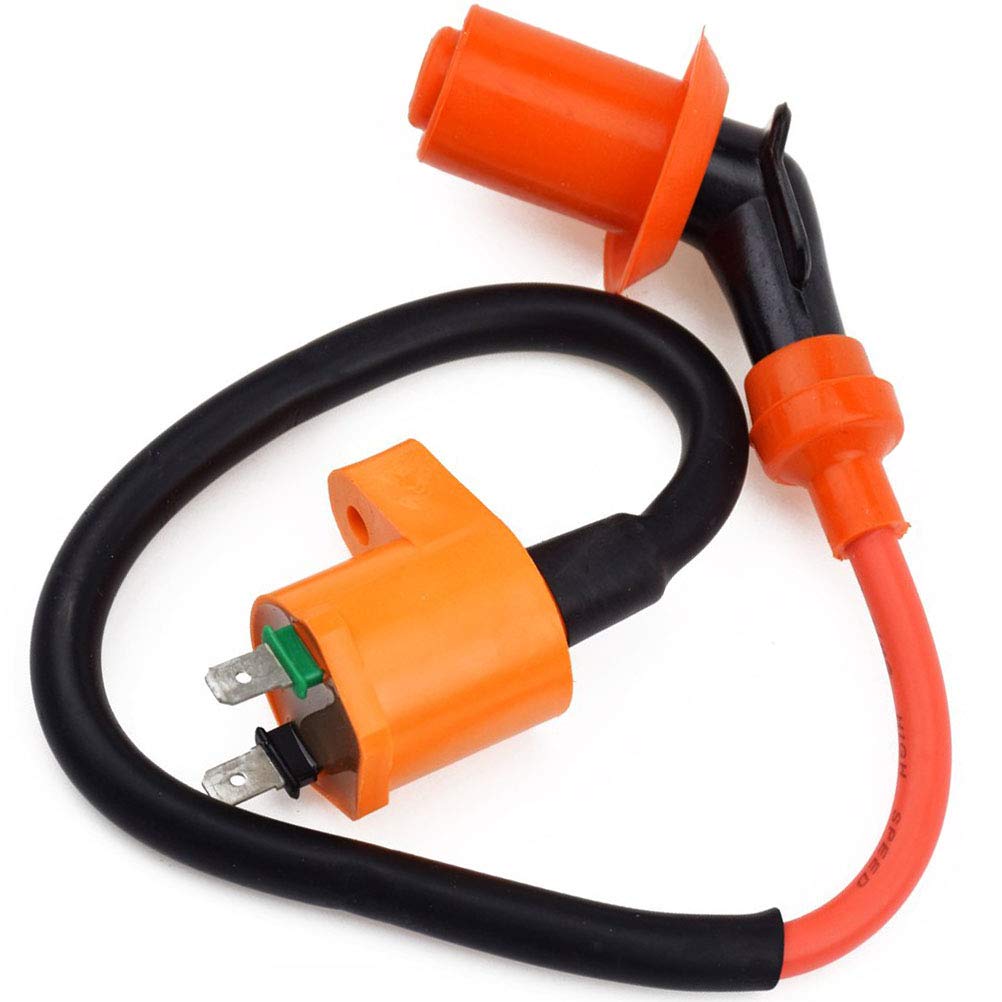 High Performance Racing Ignition Coil for GY6 50cc 150cc 125cc ATV Moped Scooter Parts with 6 Pin CDI 3 Electrode Spark Plug - S