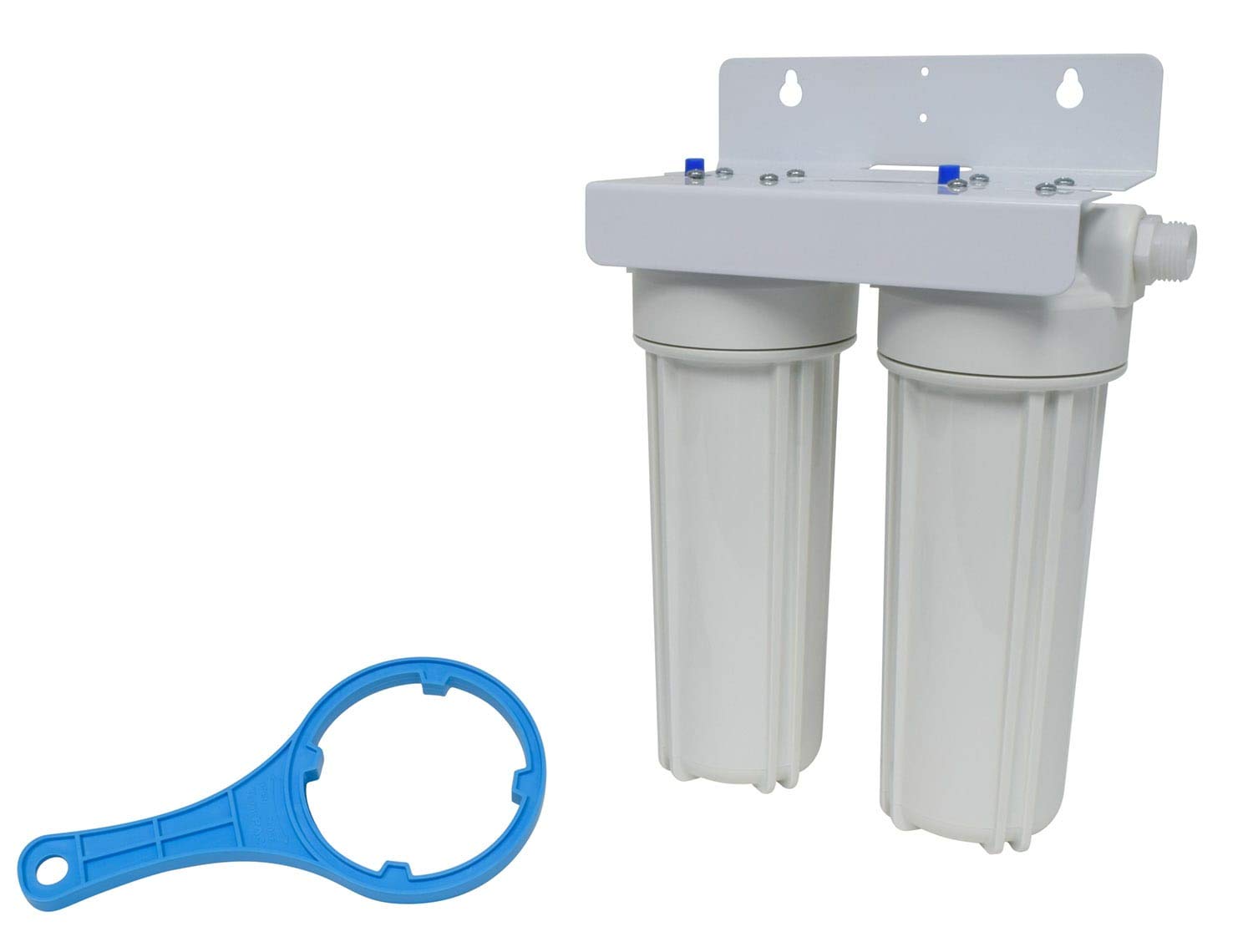 Valterra A01-1139 Exterior Filter System, Dual Housing With Sediment Pre-Filter, Advanced Carbon Block Cartridge, Wall Bracket And Wrench