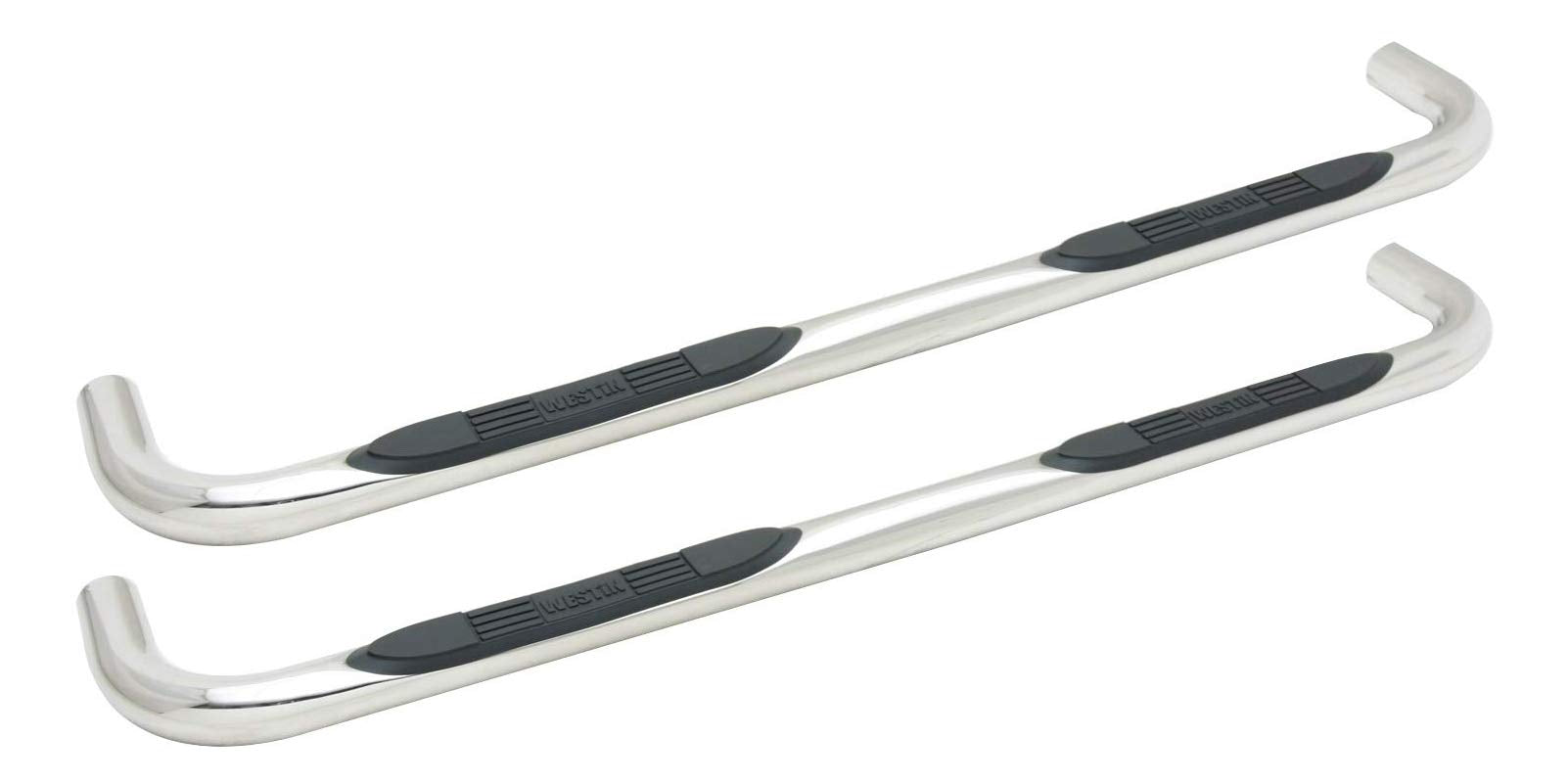 Westin 23-1680 E-Series 3 Round Nerf Bars Fits 1999-2014 Silverado Sierra 1500 1999-2004 2500Ld 2001-2014 2500 3500Hd Extended Cab Polished Pair