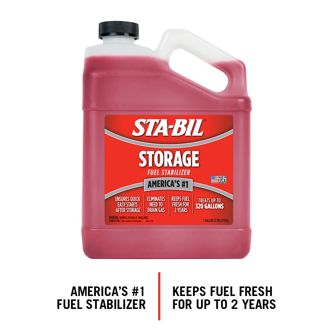 STA-BIL Storage Fuel Stabilizer - 1 Gallon, Red, Prevents Corrosion, Fresh Fuel for 24 Months, Gasoline Treatment, Model 0810.1191