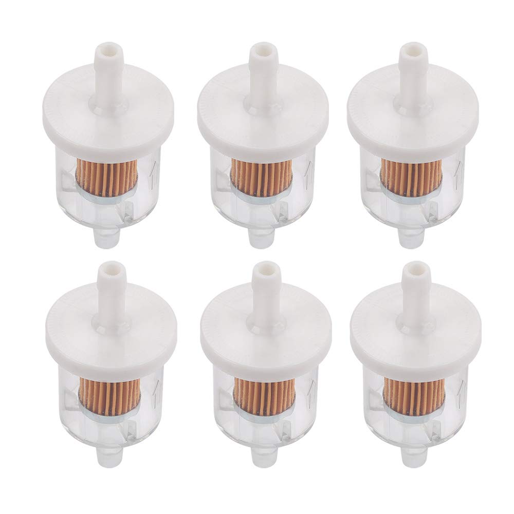 Alonegoer 6Pcs 49019-0027 For 40 Micron 1/4 Inline Fuel Filter Compatible With Kawasaki Fx481V Fx541V Fx600V Fx651V Fx691V Fx730