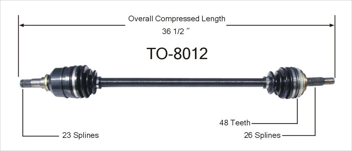 SurTrack TO-8012 CV Axle Shaft - Durable Replacement Part for Enhanced Vehicle Performance