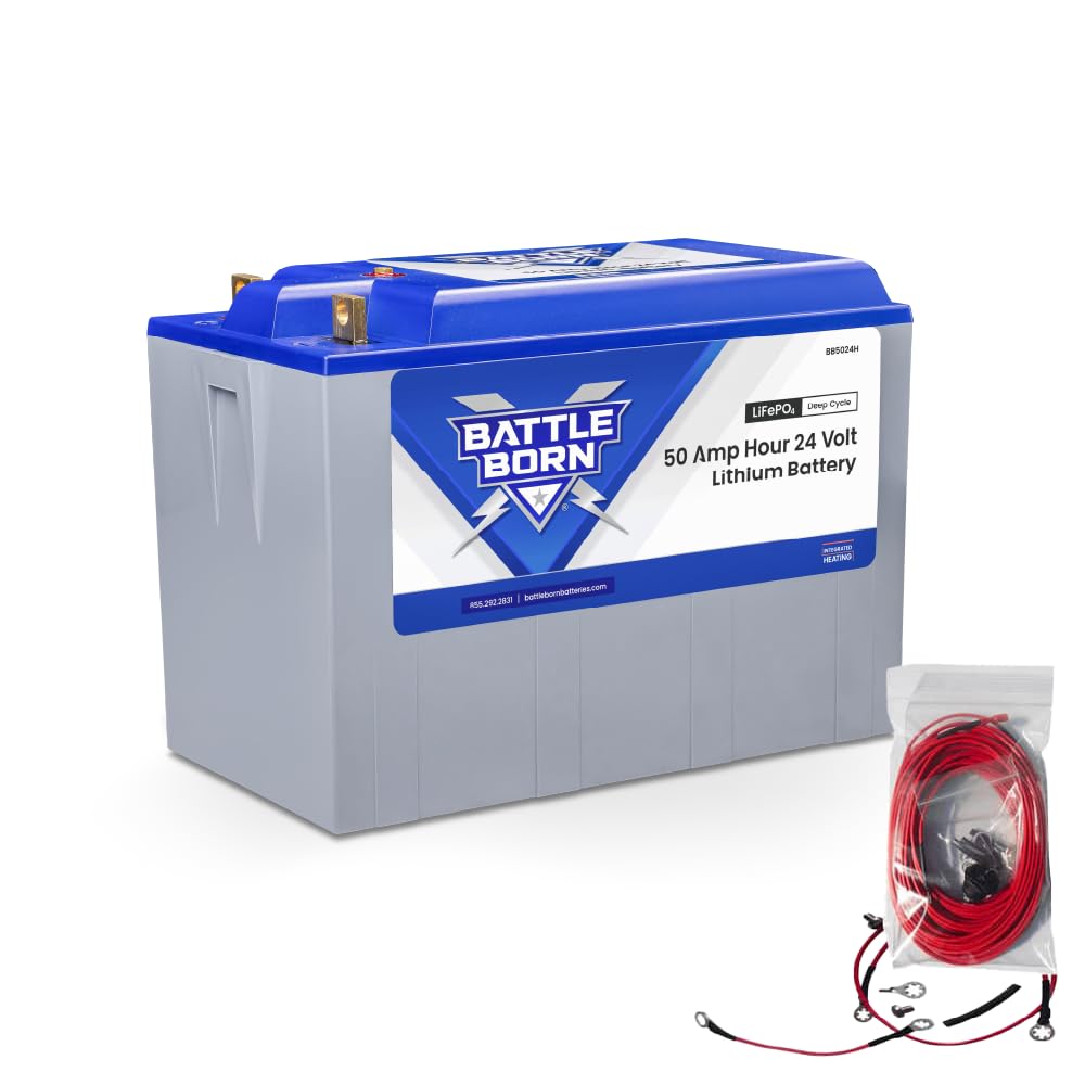 50Ah 24V Heated Lithium-Ion (Lifepo4) Rv, Marine, Solar, & Off Grid Battery - Integrated Heating Technology - Internal Bms, High