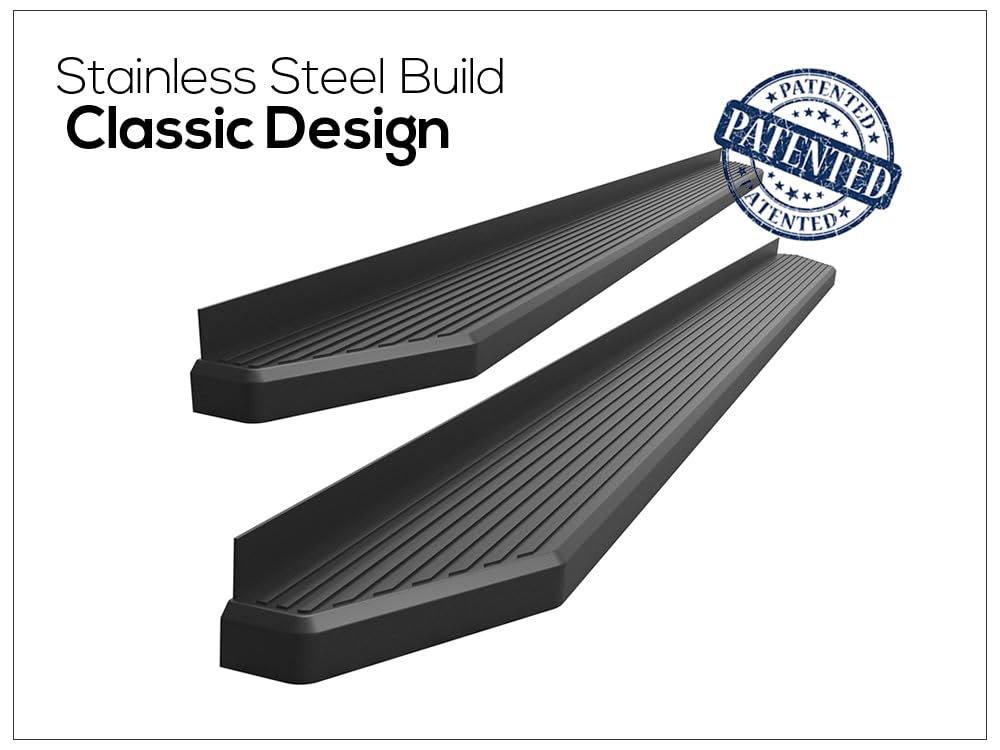HD Ridez Nerf Bars - Flat Style Running Board, 6" Black Stainless Steel, Compatible with Ford F150 2015-2024 & F-250/F-350 Super Duty