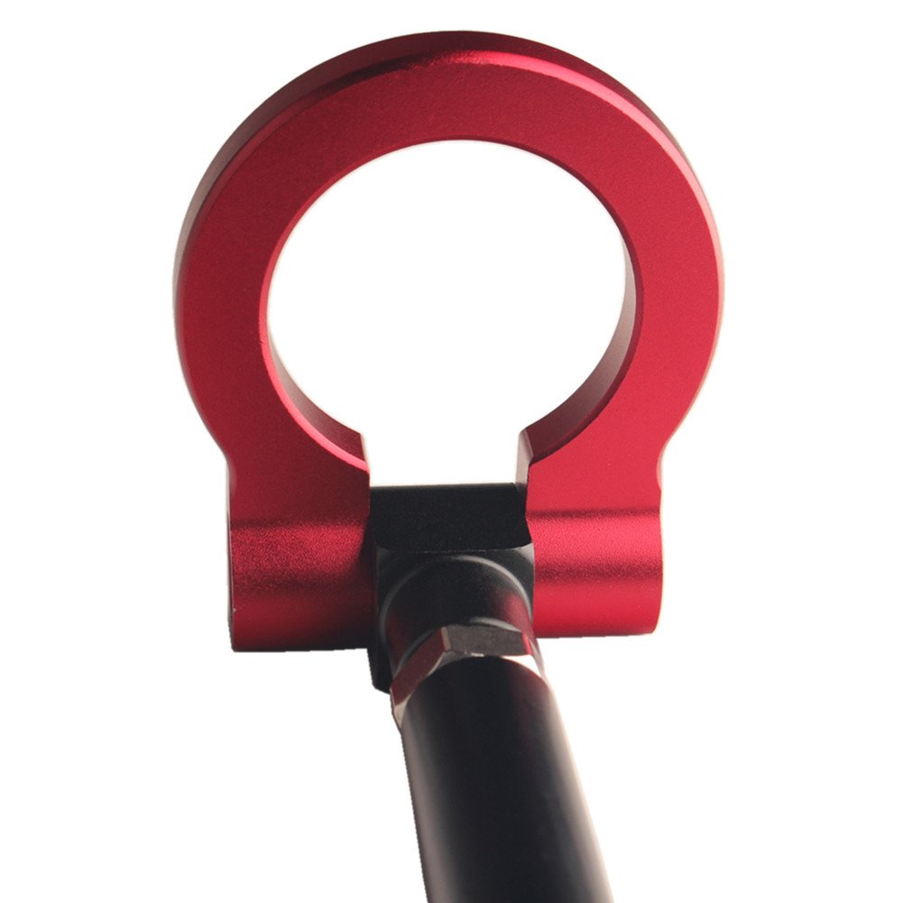Dewhel Racing Sports Track Racing Style Aluminum Tow Hook Front Rear For 14-21 Chevrolet Corvette C7 Z06 Zr1 Stingray Z51 (Red)