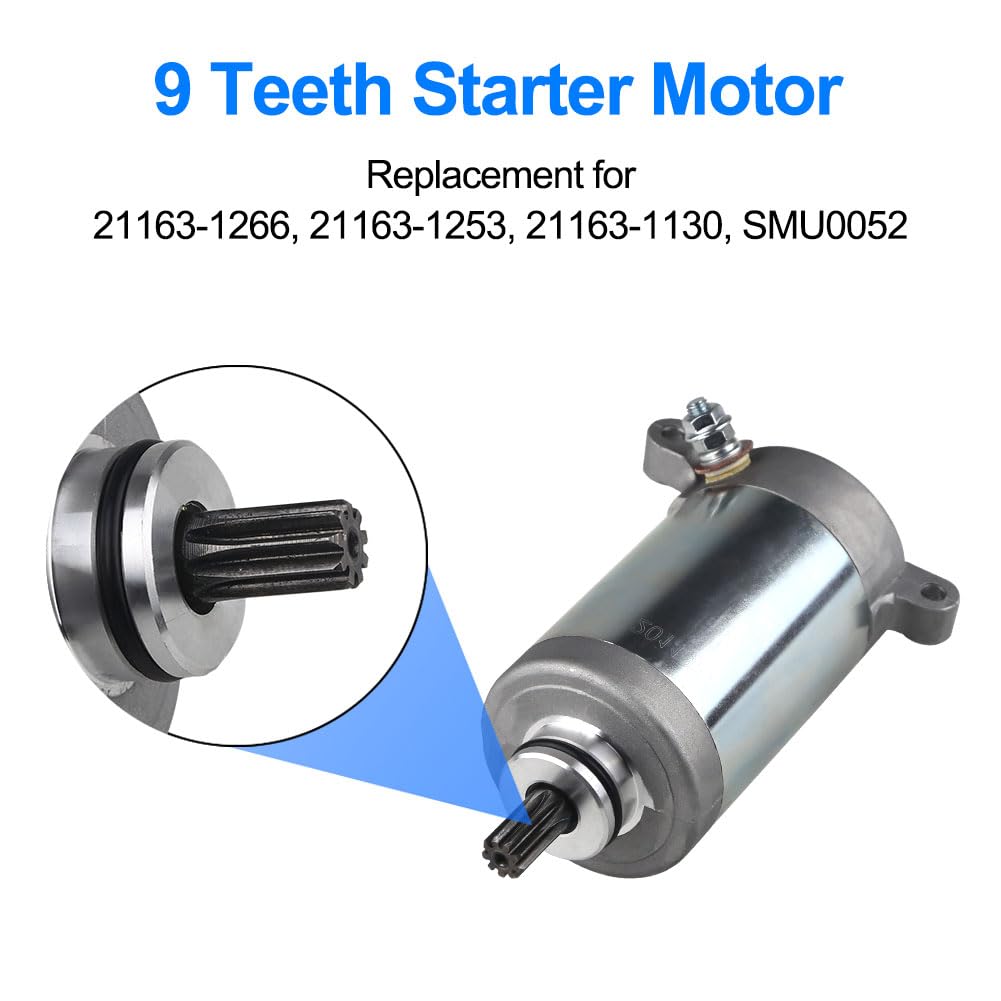 WATERWICH Starter Compatible with Kawasaki Bayou 220 250 KLF220 KLF250 1988-2011 Replaces SMU0052,21163-1130, 21163-1266, 21163-