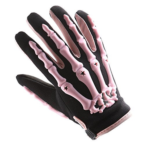 1STORM Youth Motocross Gloves Motorcycle BMX MX ATV Dirt Bike Bicycle Skeleton Cycling Kids Gloves Pink