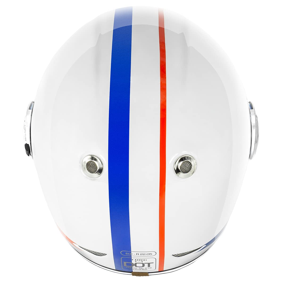 Torc T1 Unisex-Adult Retro Full Face Motorcycle Helmets, Gloss White Allegiance, Medium