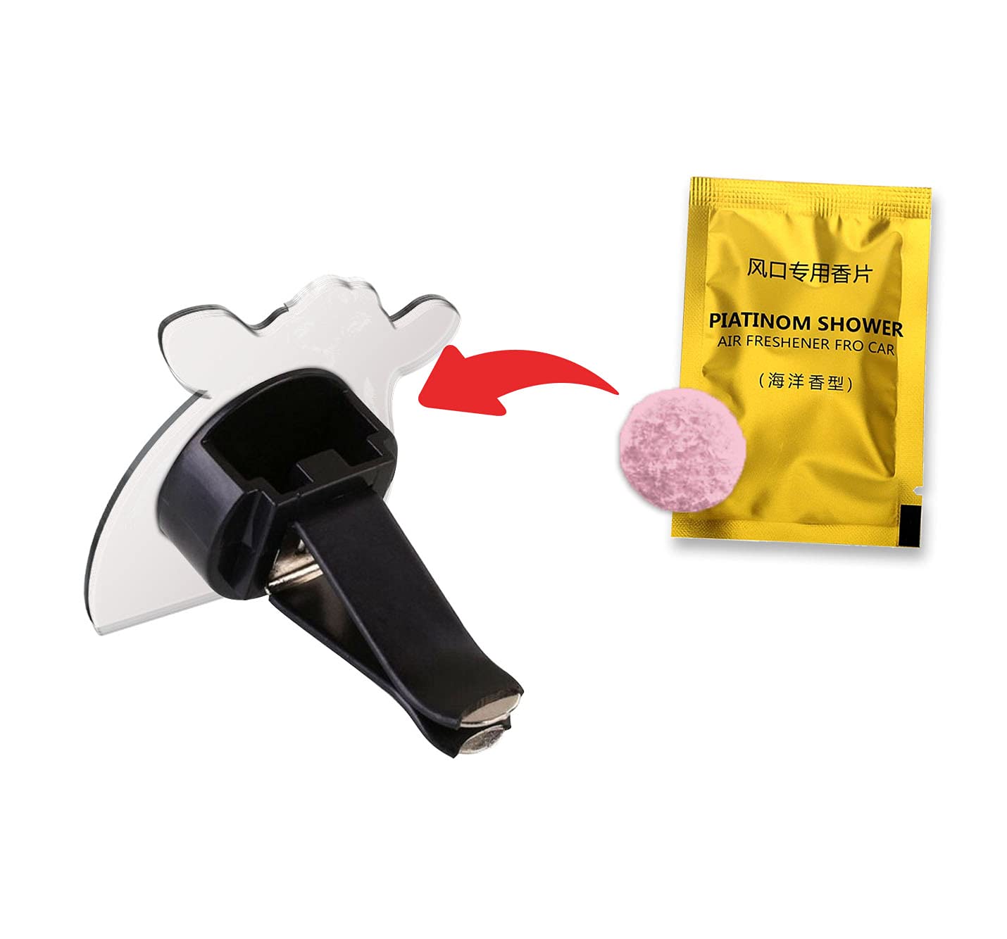WIRESTER Fresh Scented Car Air Freshener Vent Clip, Decorative Accessories, Interior Decoration for Cars - Black Spot Cow