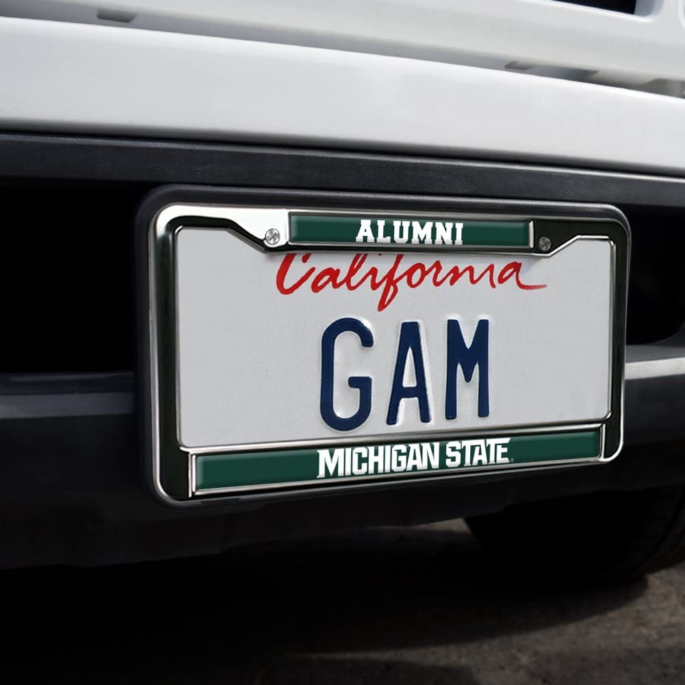 Michigan State University Alumni Logo Full Size Standard License Plate Metal Frame