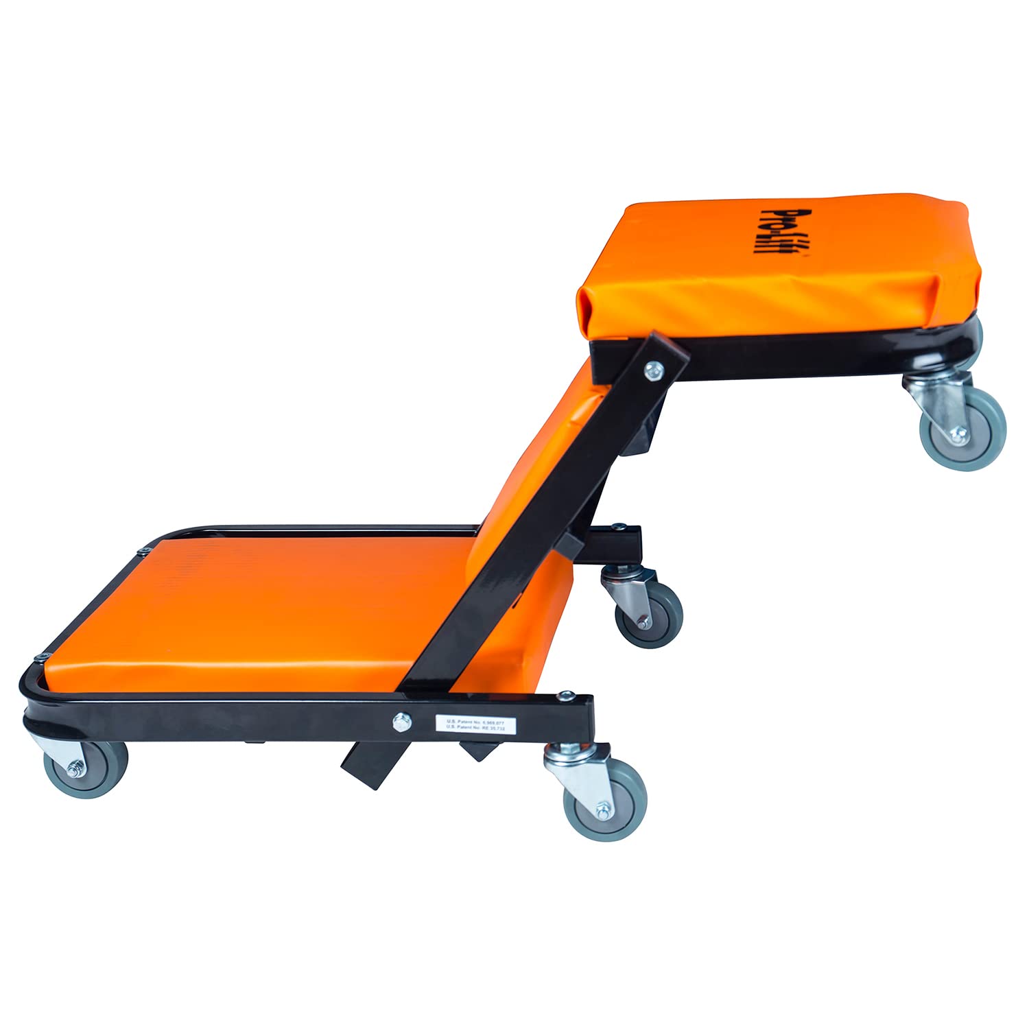 Pro-LifT 2-in-1 Rolling Folding Car Creeper & Seat, 40" Adjustable, 450 LBS Capacity, Orange, Model PL9450