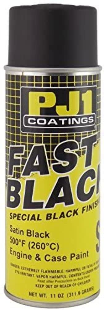 PJ1 Fast Black Engine and Case Paint - Satin Finish, 16 oz, Black
